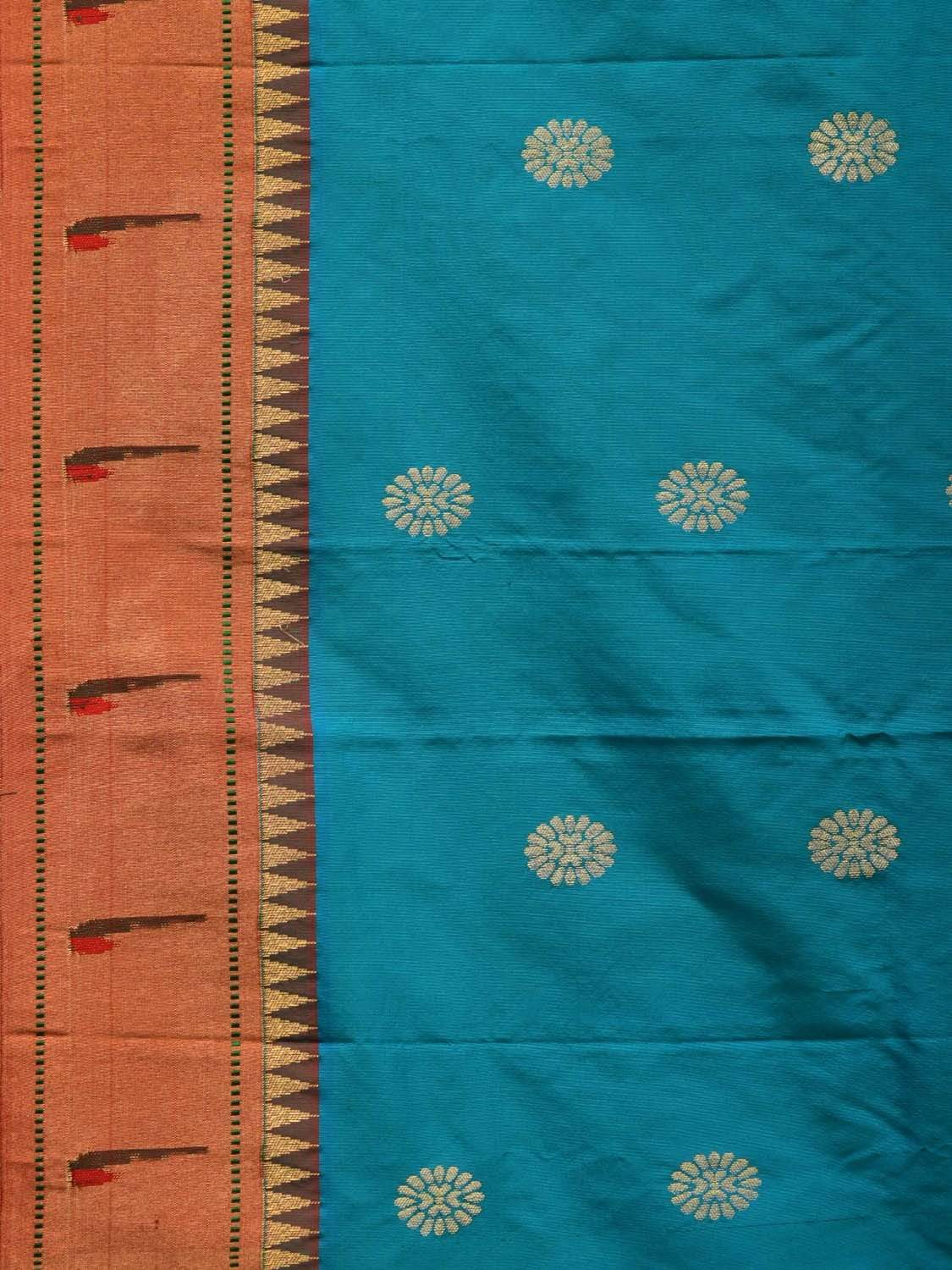 Blue Paithani Silk Saree with Buta and Muniya Border Design p0391