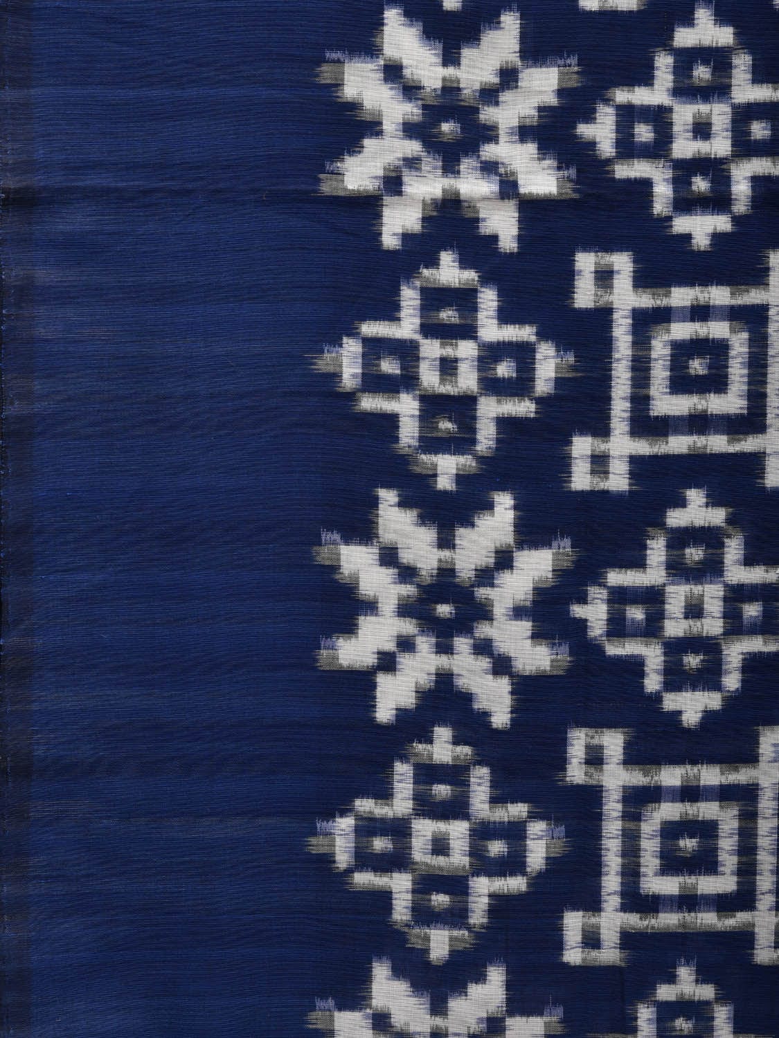 Blue Pochampally Double Ikat Cotton Handloom Saree with Telia Design i0703