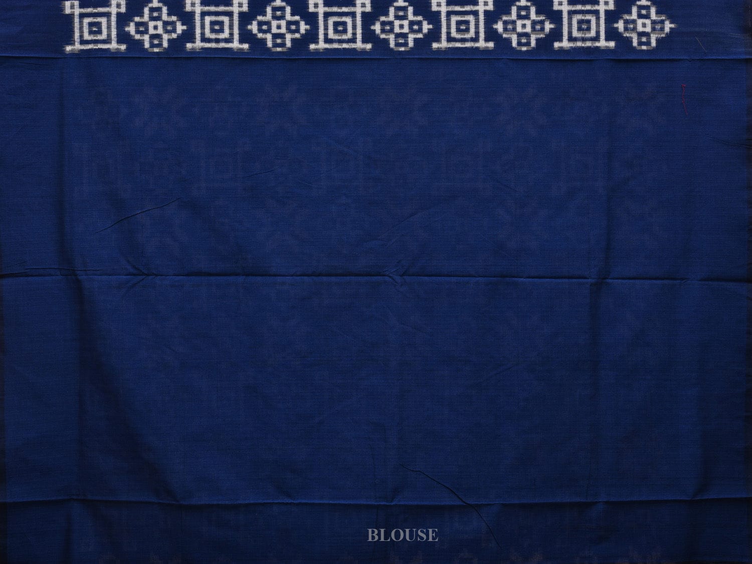 Blue Pochampally Double Ikat Cotton Handloom Saree with Telia Design i0703
