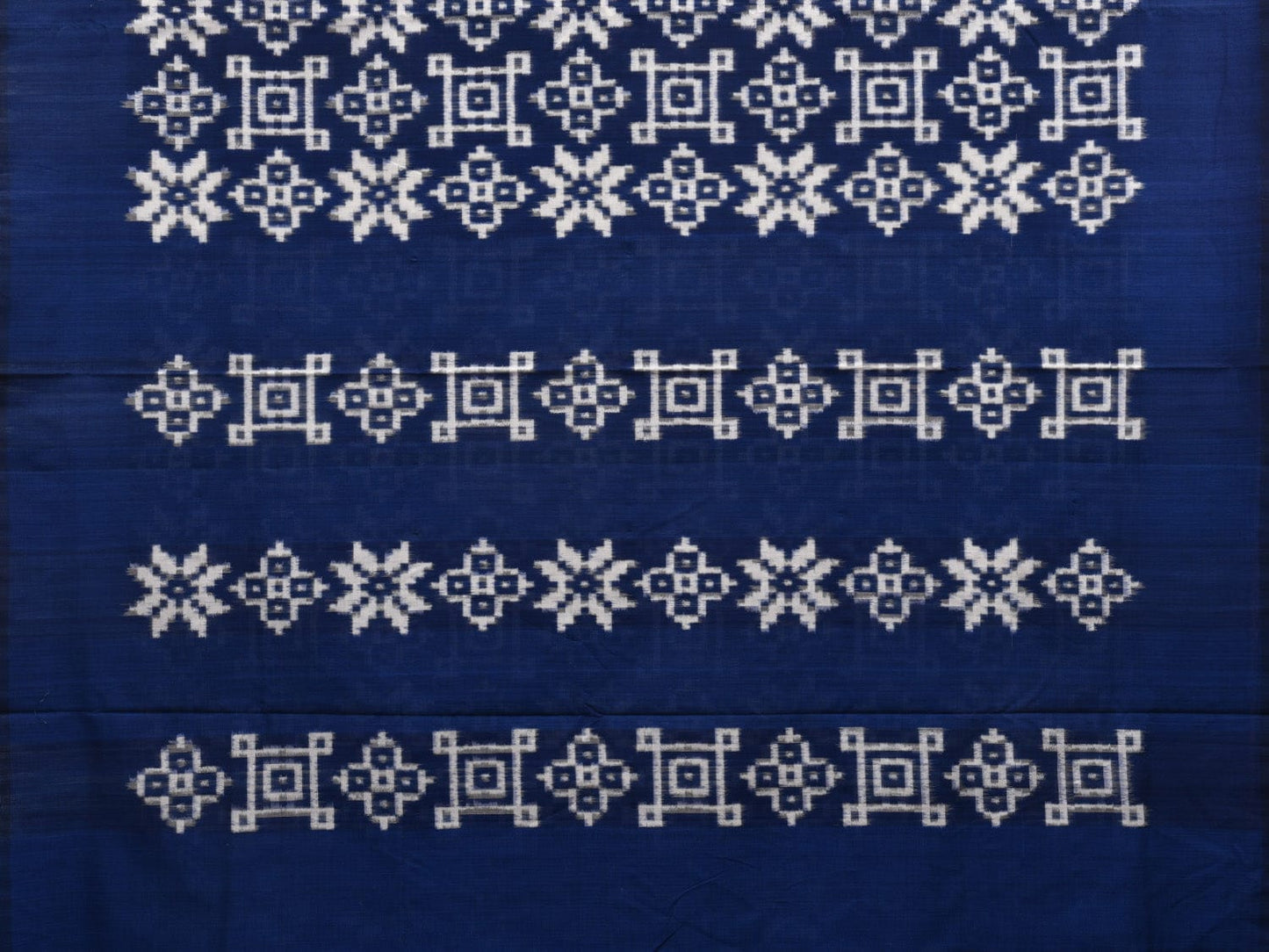 Blue Pochampally Double Ikat Cotton Handloom Saree with Telia Design i0703