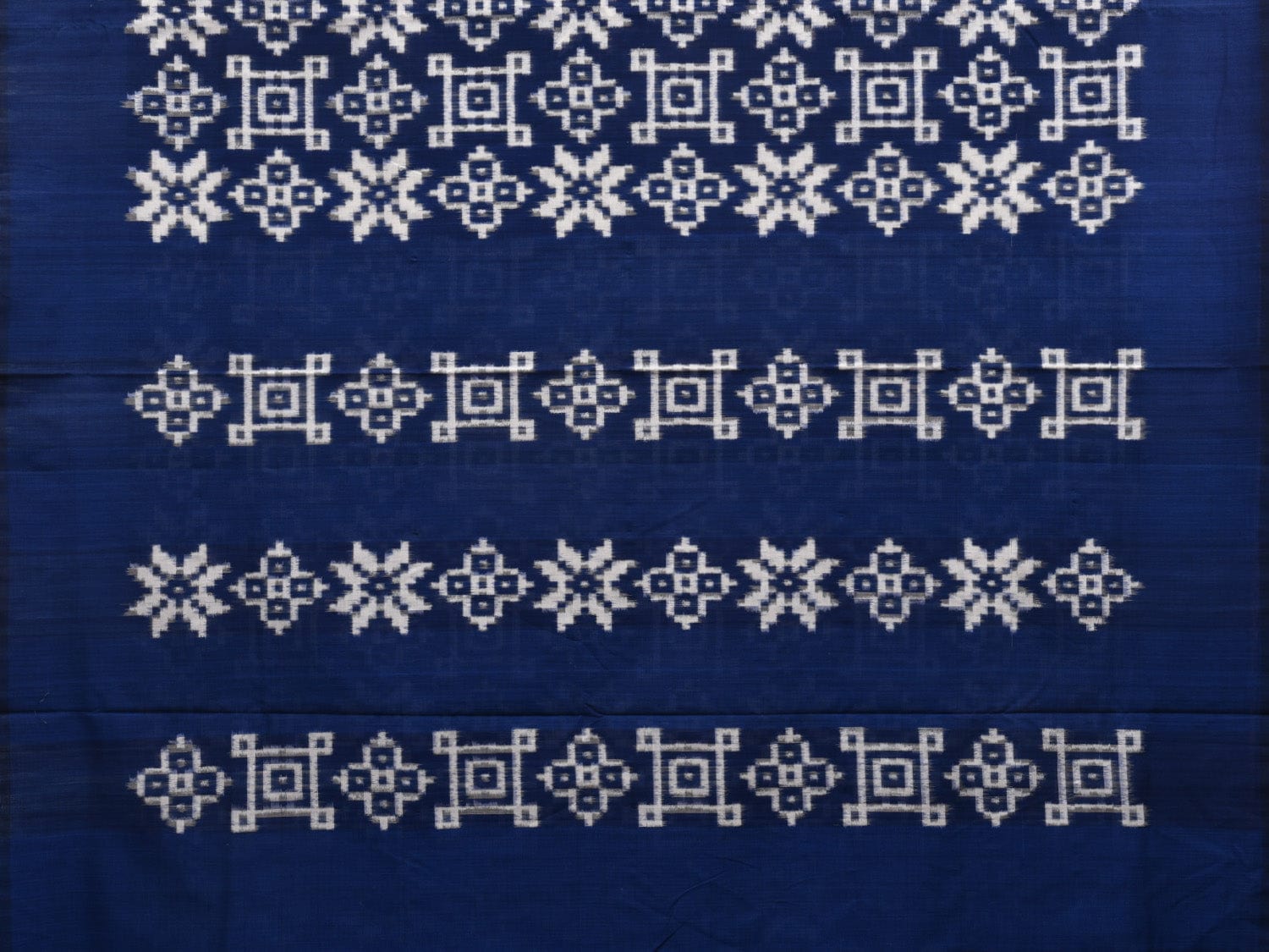 Blue Pochampally Double Ikat Cotton Handloom Saree with Telia Design i0703