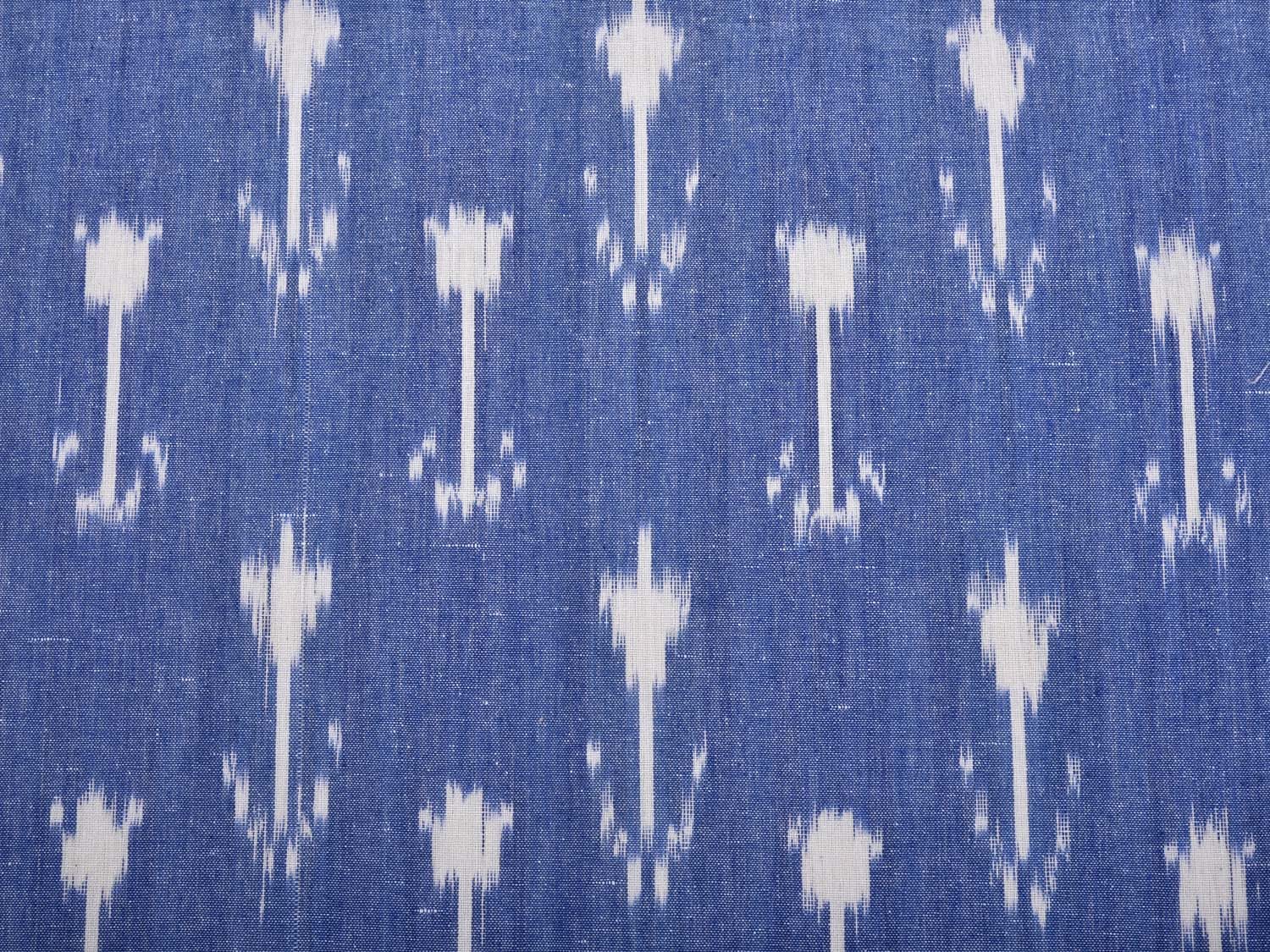 Blue Pochampally Ikat Cotton Handloom Bedsheet with Arrowhead Design 90 x 108 Inches bd0045