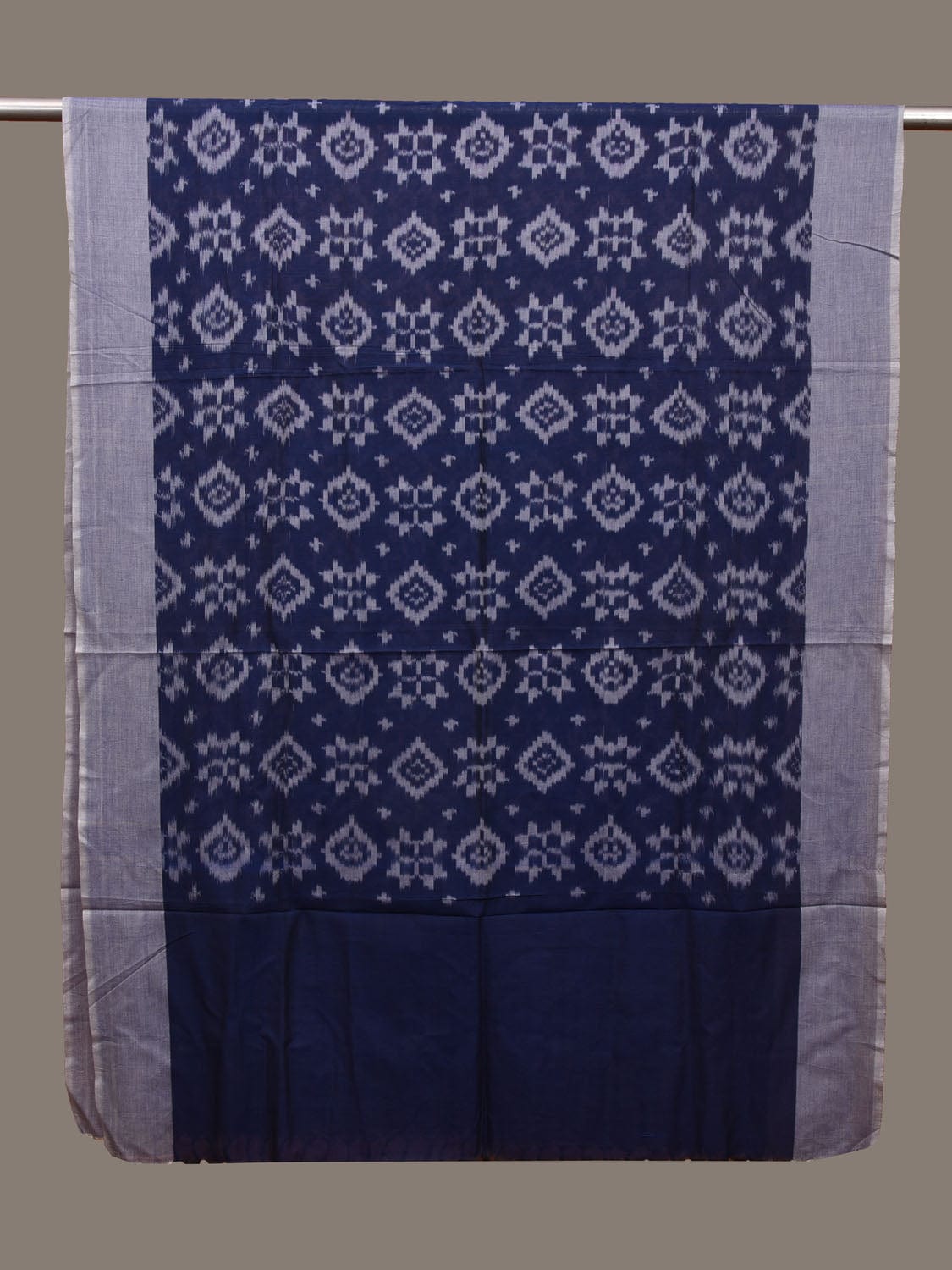 Blue Pochampally Ikat Cotton Handloom Dupatta with All Over Design ds3062