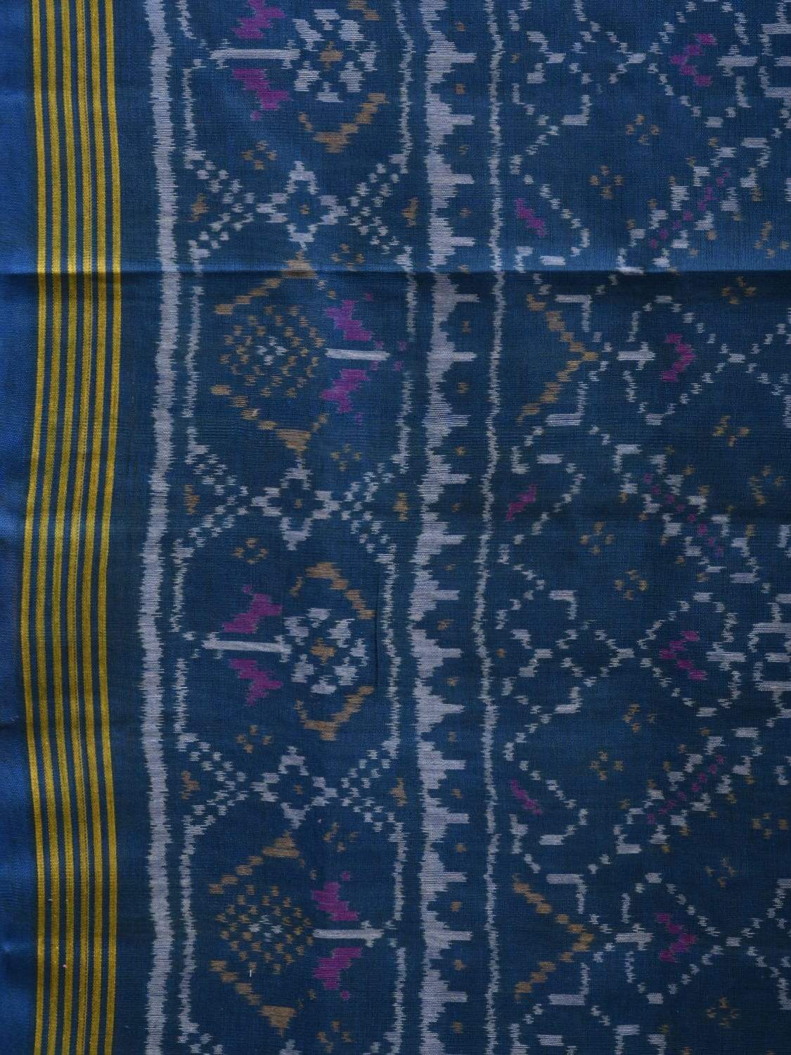 Blue Pochampally Ikat Cotton Handloom Saree with All Over Body Design i0636