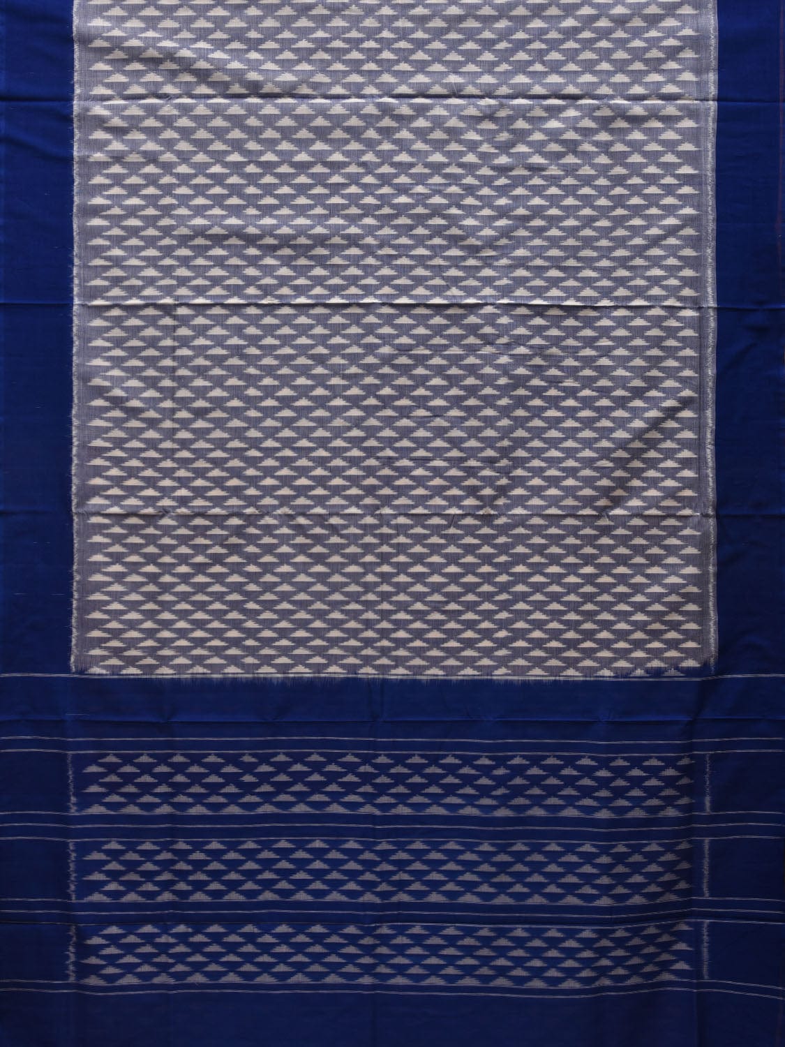 Blue Pochampally Ikat Cotton Handloom Saree with Triangle Buta Design i0655