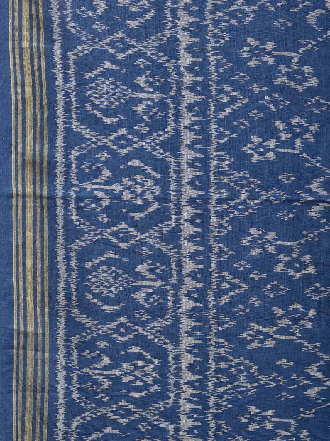 Blue Pochampally Single Ikat Cotton Handloom Saree with All Over Design i0748