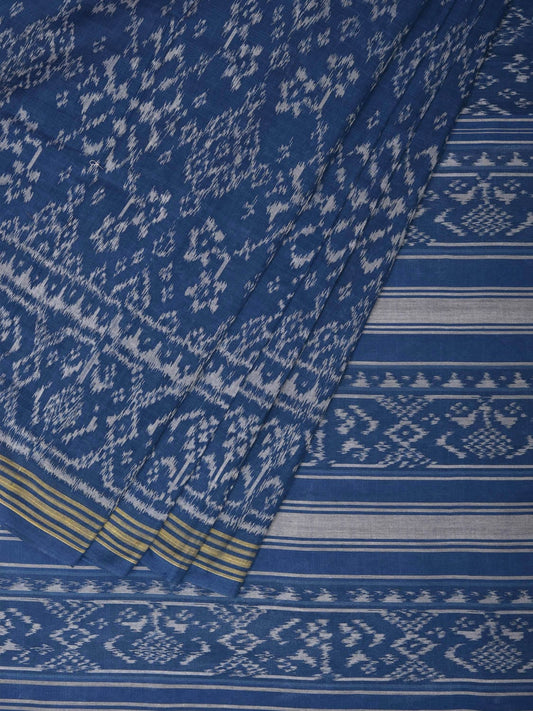 Blue Pochampally Single Ikat Cotton Handloom Saree with All Over Design i0748