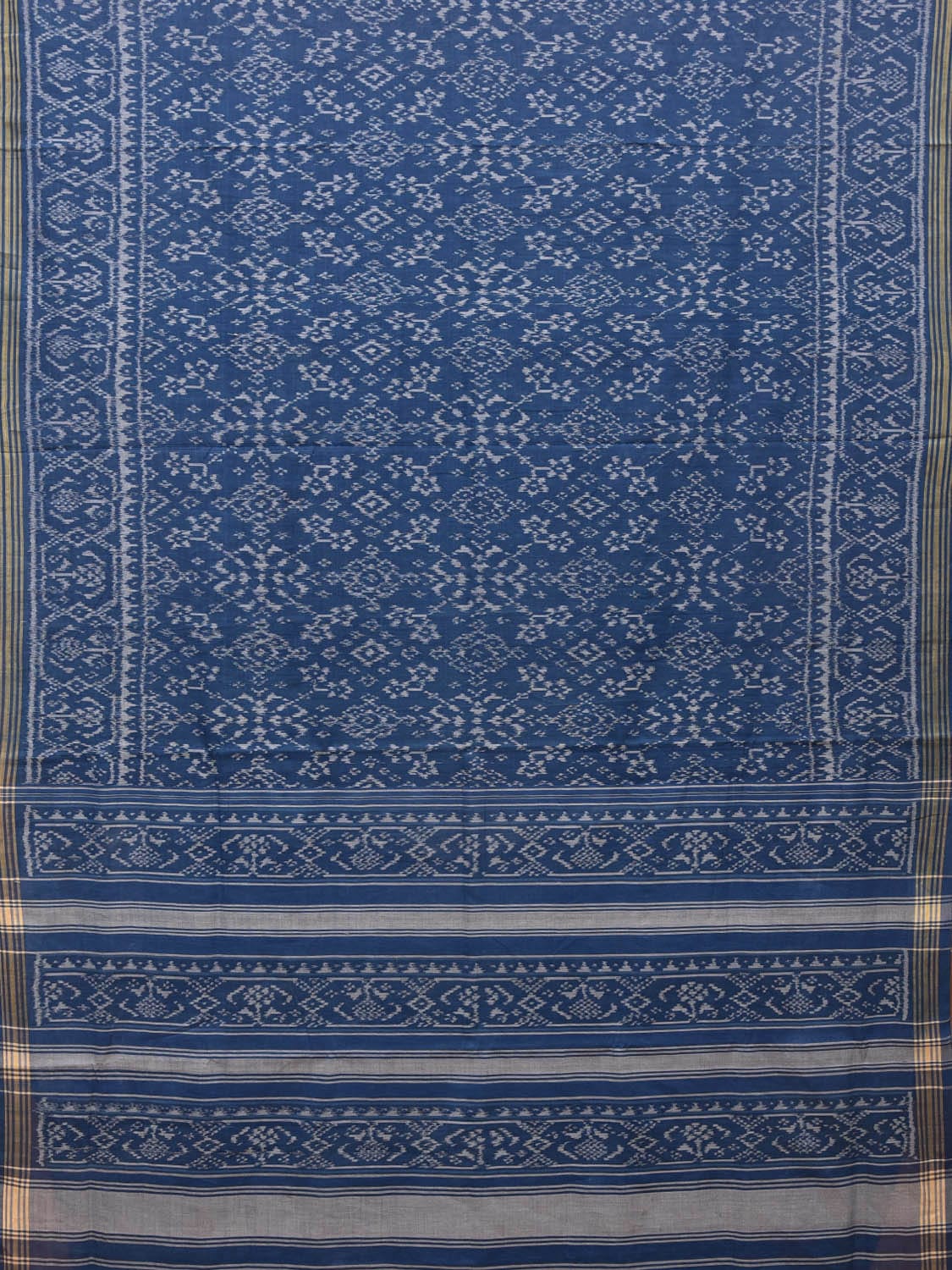Blue Pochampally Single Ikat Cotton Handloom Saree with All Over Design i0748