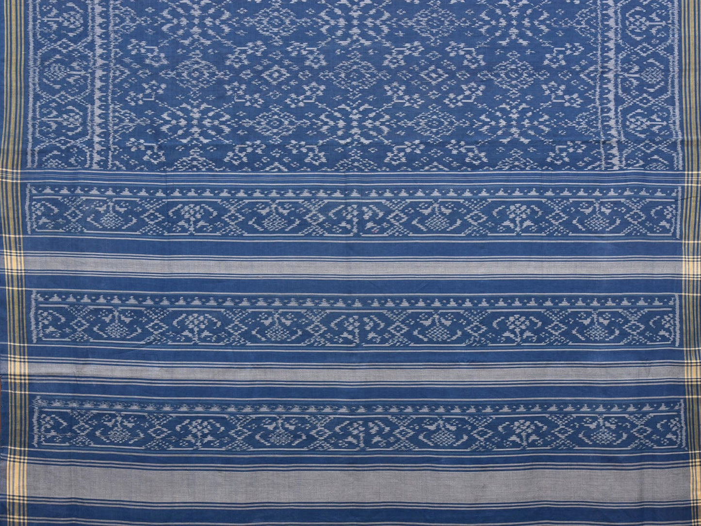 Blue Pochampally Single Ikat Cotton Handloom Saree with All Over Design i0748