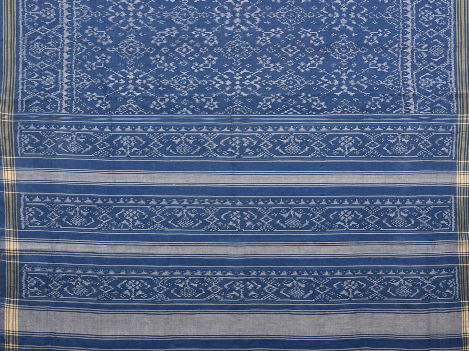 Blue Pochampally Single Ikat Cotton Handloom Saree with All Over Design i0748