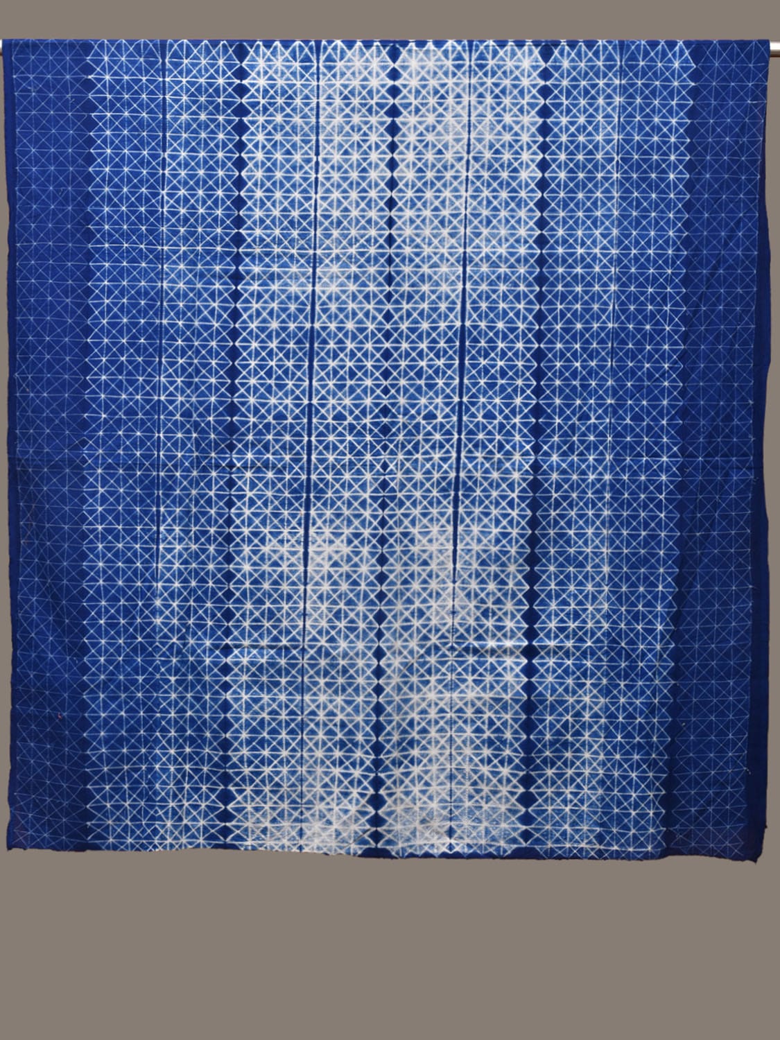 Blue Shibori Cotton Handloom Kurta Fabric with Grill Design 2.5mts f0214