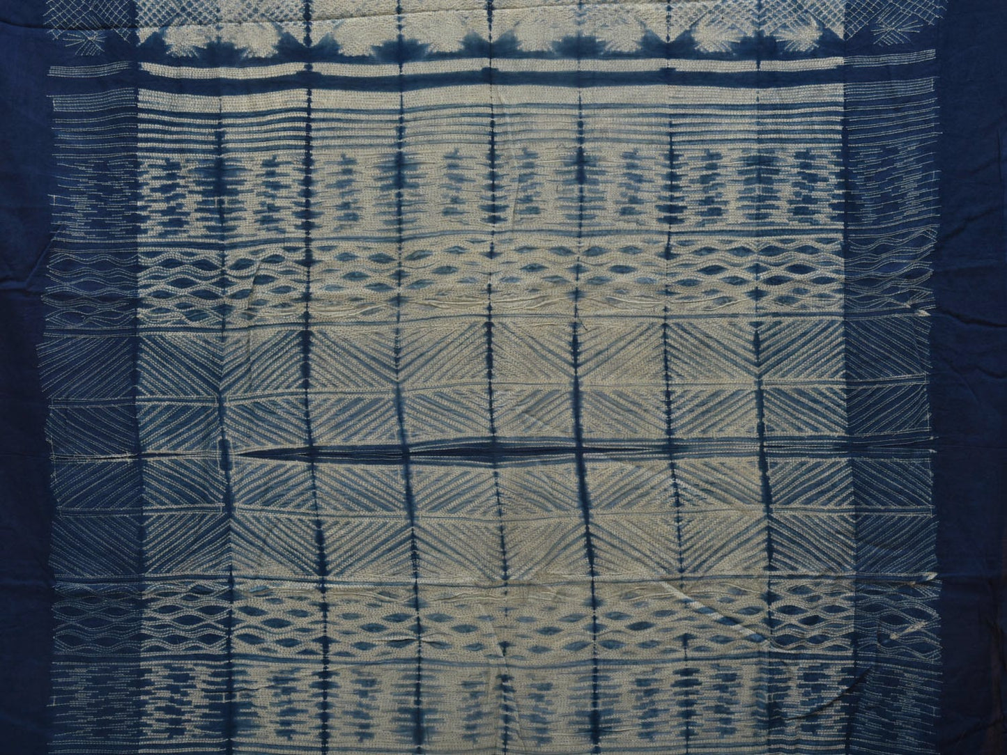 Blue Shibori Cotton Saree with All Over Design o0368