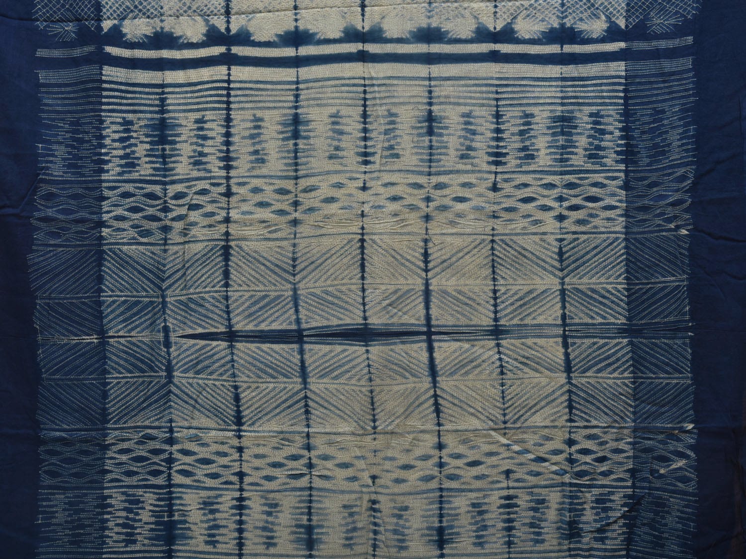 Blue Shibori Cotton Saree with All Over Design o0368