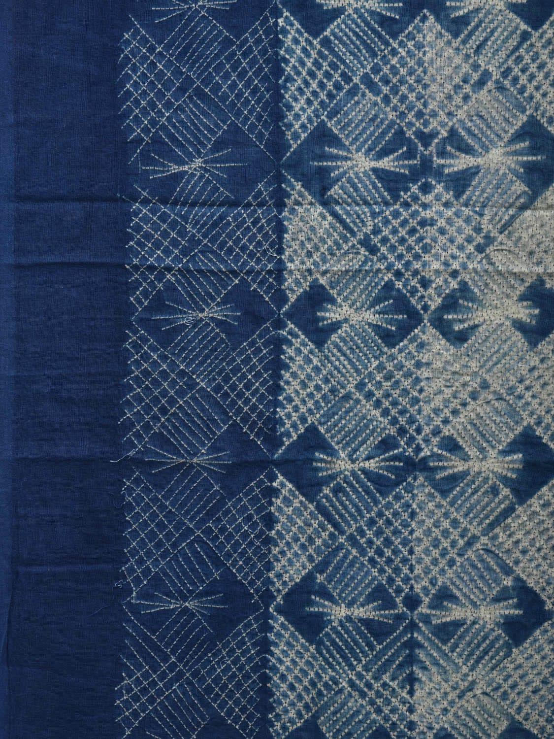 Blue Shibori Cotton Saree with All Over Design o0368