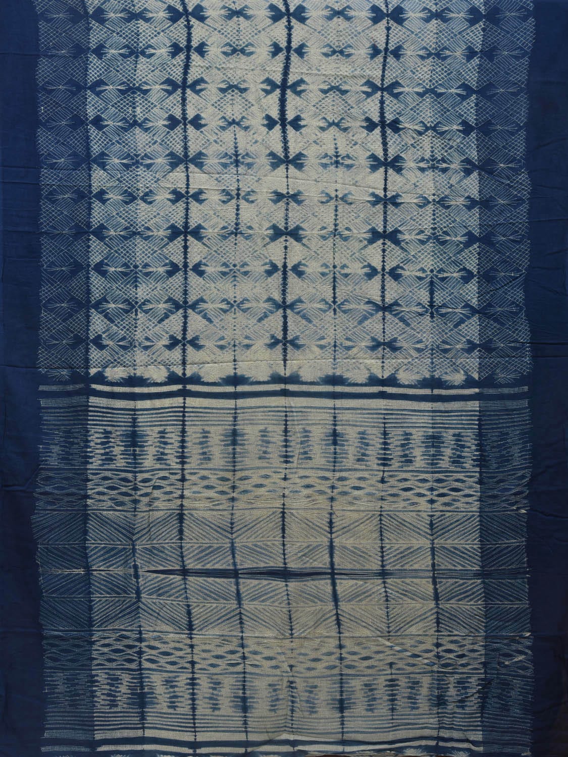 Blue Shibori Cotton Saree with All Over Design o0368