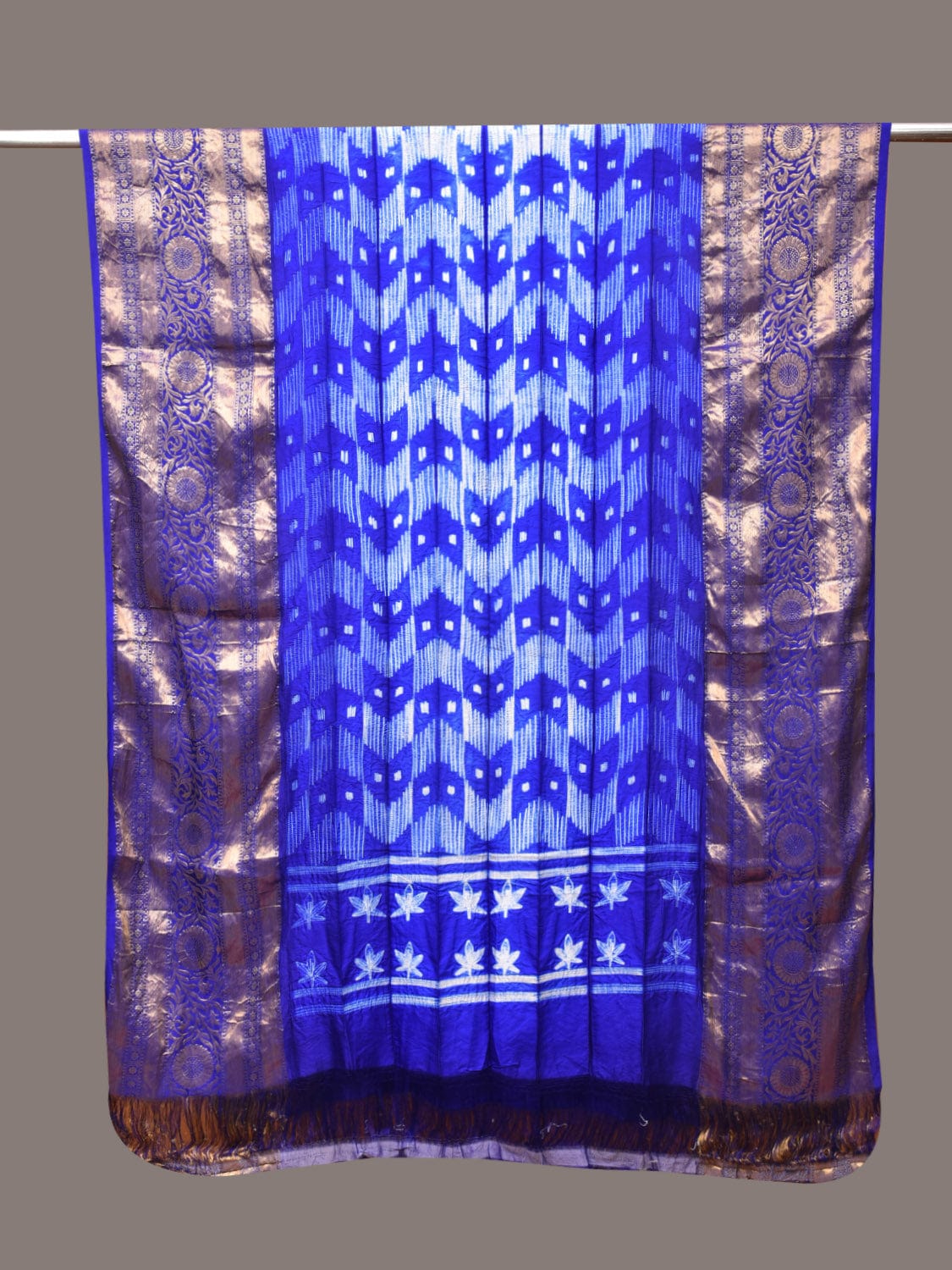 Blue Shibori Kanchipuram Silk Handloom Dupatta with Border Design ds3365