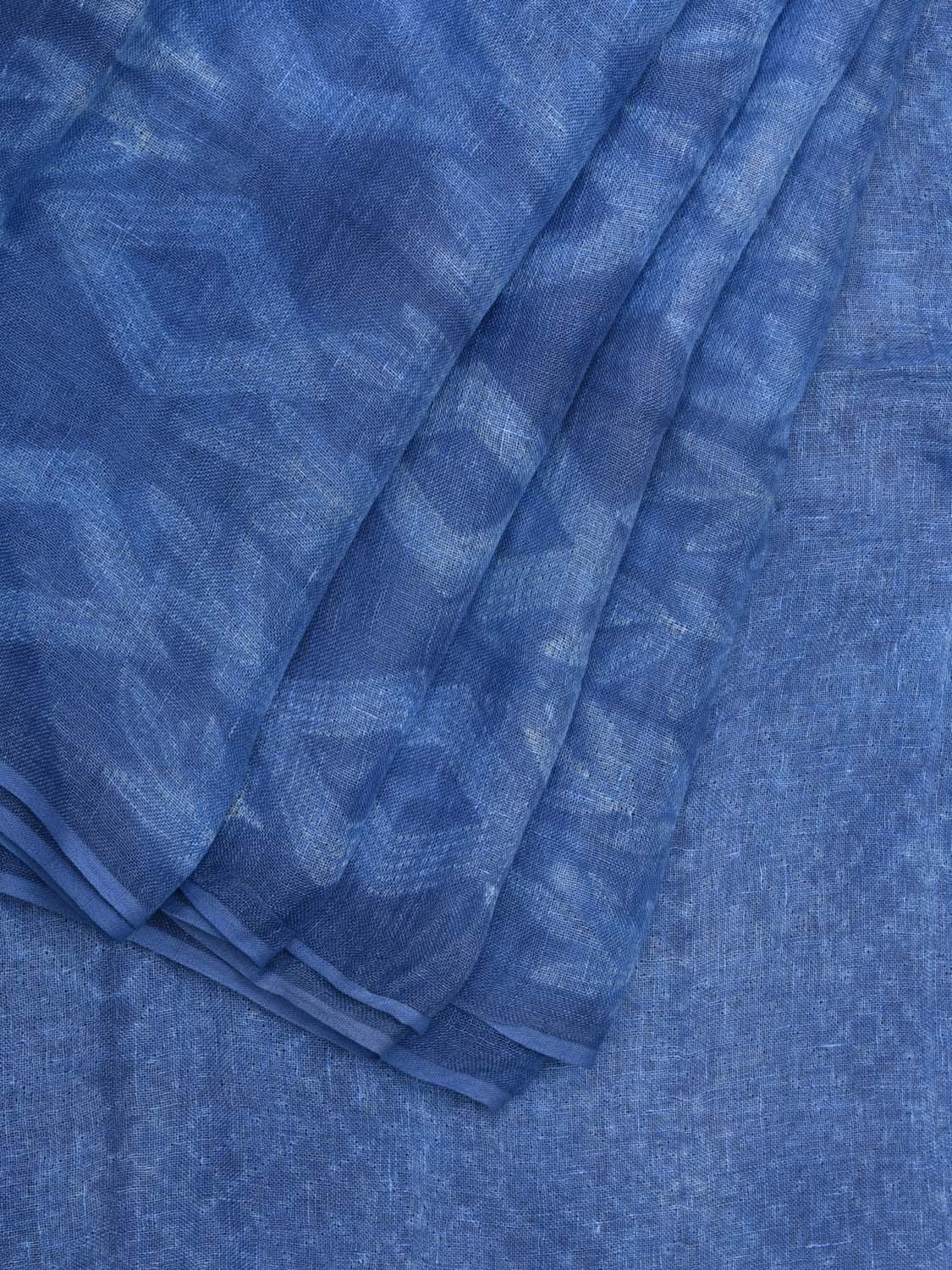 Blue Shibori Linen Saree with All Over and Pallu Design o0312