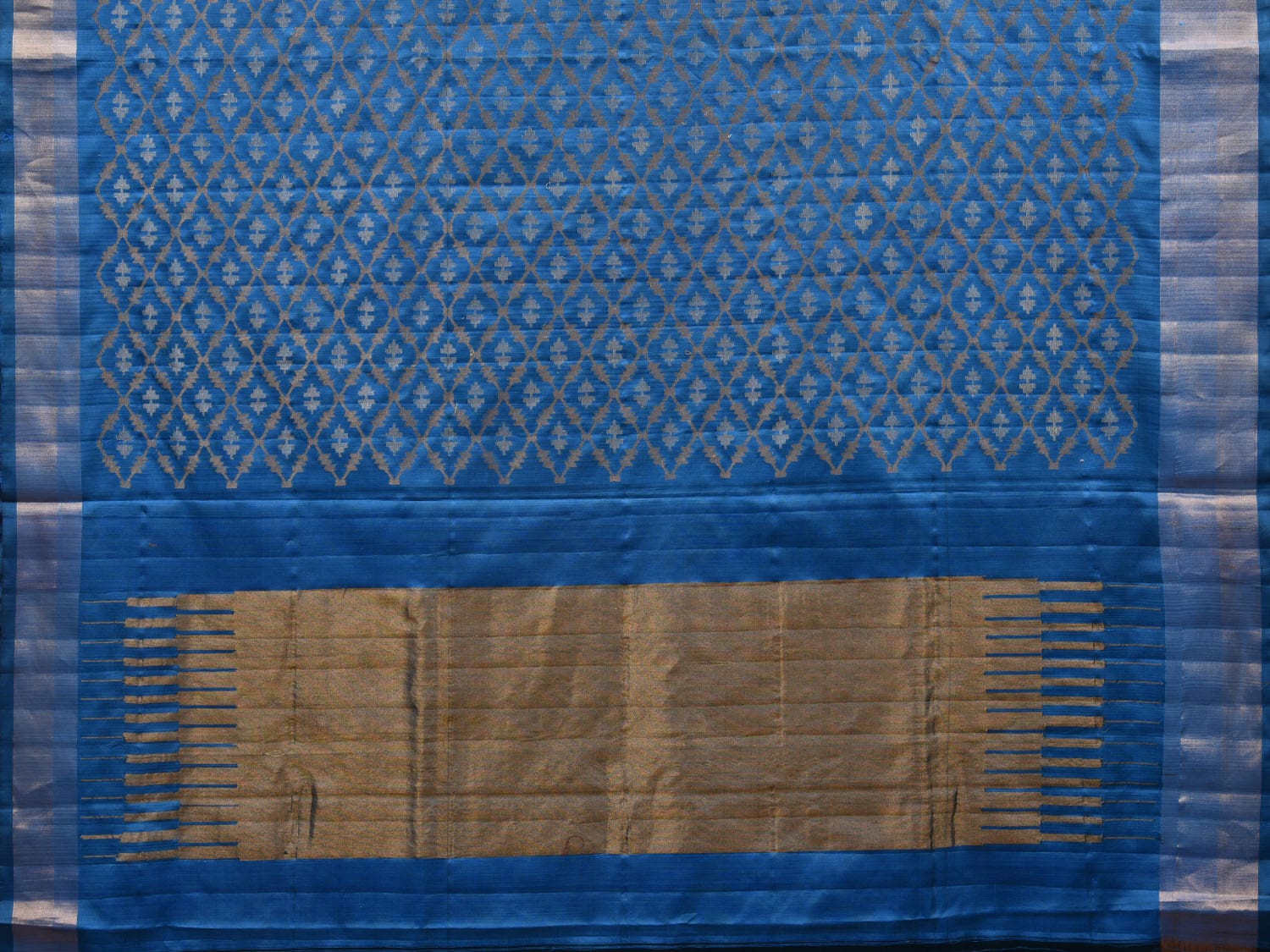 Blue Uppada Silk Handloom Saree with All Over Jamdani Design u1860