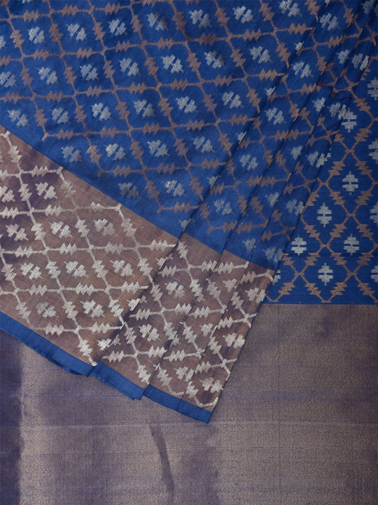 Blue Uppada Silk Handloom Saree with All Over Jamdani Design u2348