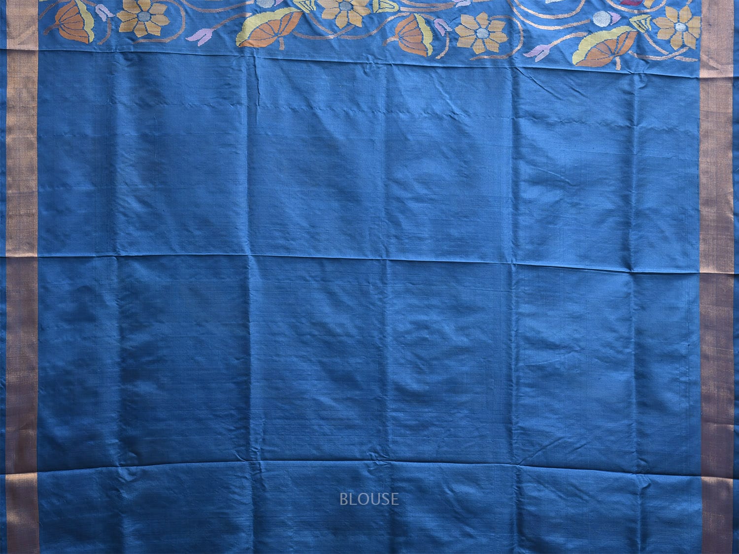 Blue Uppada Silk Handloom Saree with All Over Lotus Flowers Design u2350