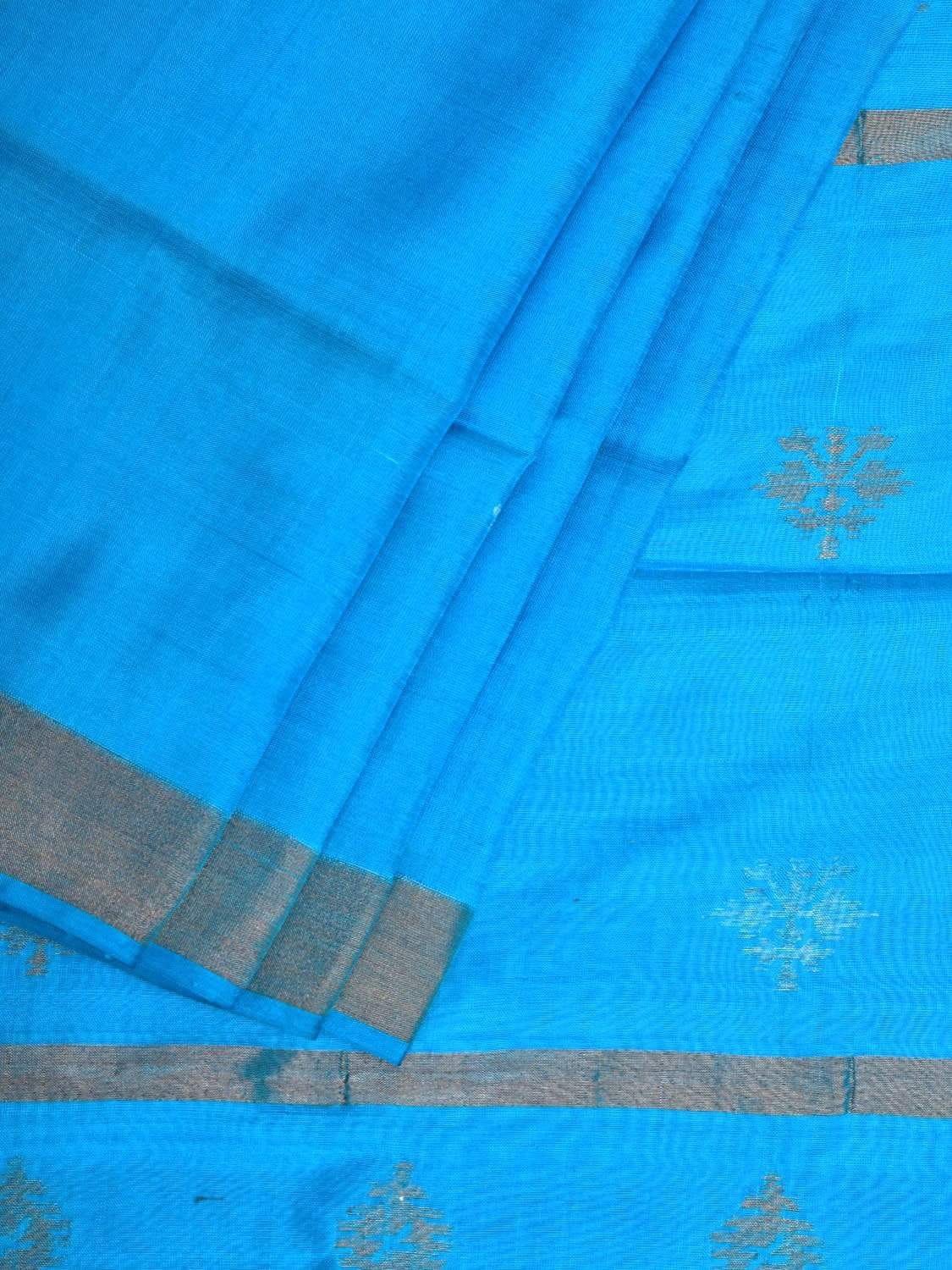 Blue Uppada Silk Handloom Saree with Assorted Buta Pallu Design u1739