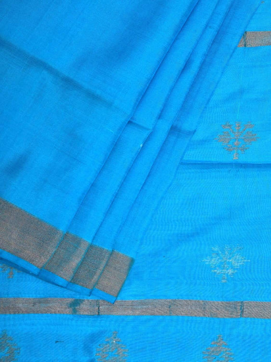 Blue Uppada Silk Handloom Saree with Assorted Buta Pallu Design u1739