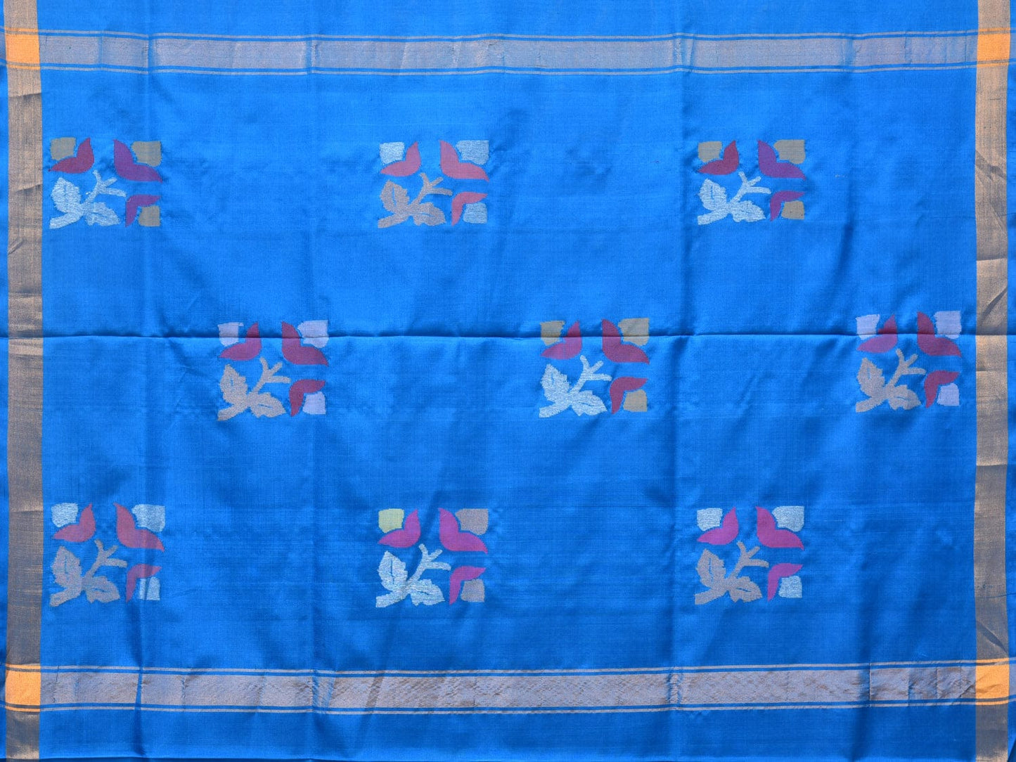 Blue Uppada Silk Handloom Saree with Border and Pallu Buta Design u2094