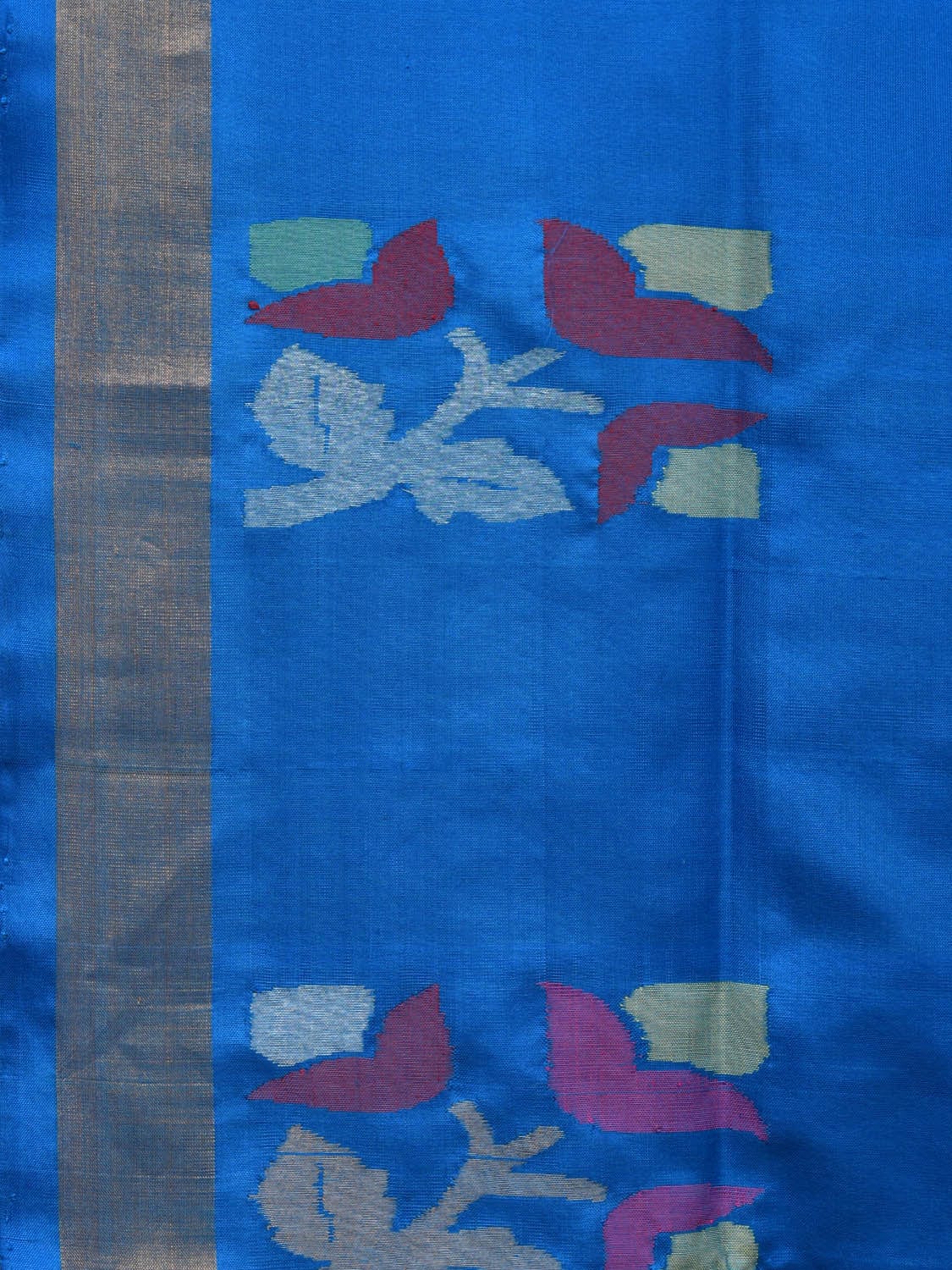 Blue Uppada Silk Handloom Saree with Border and Pallu Buta Design u2094