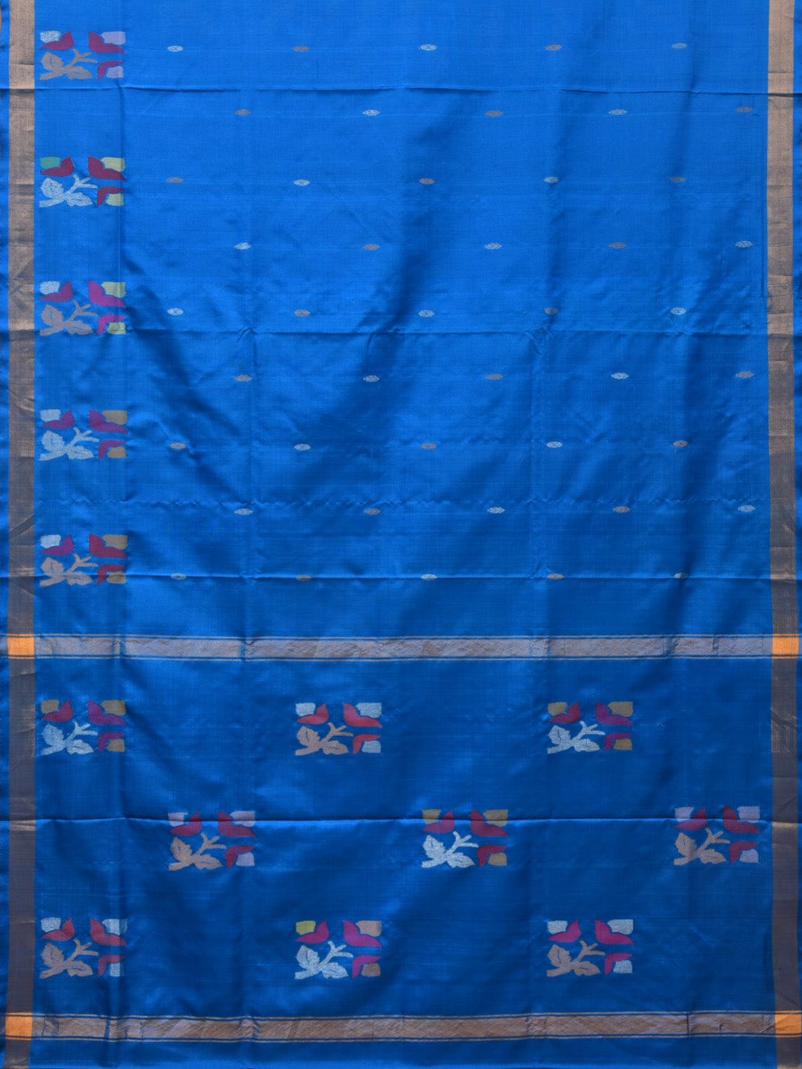 Blue Uppada Silk Handloom Saree with Border and Pallu Buta Design u2094