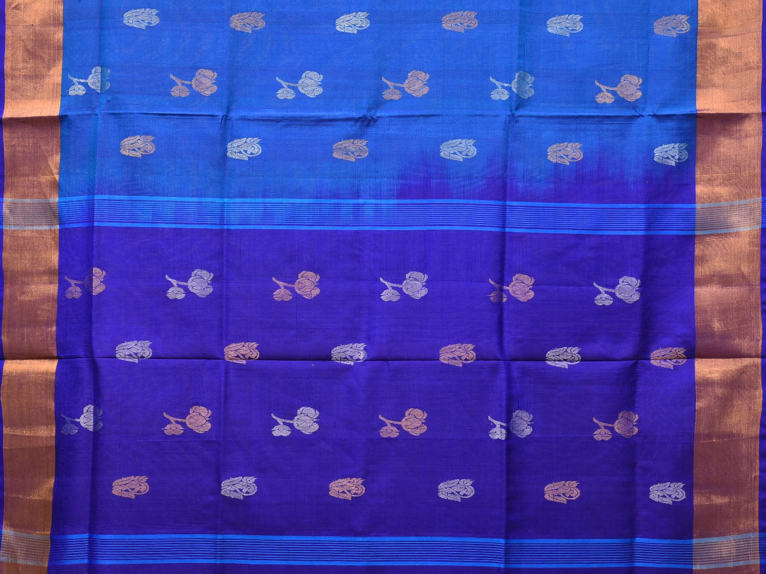 Blue Uppada Silk Handloom Saree with Buta Design u1985