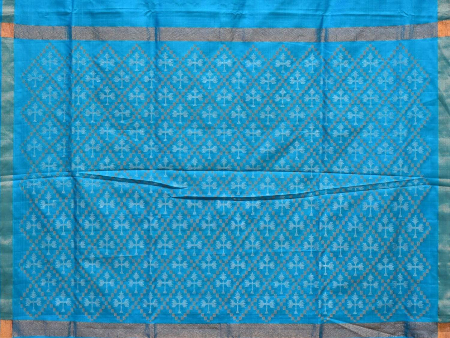 Blue Uppada Silk Handloom Saree with Jamdani Pallu Design u1741