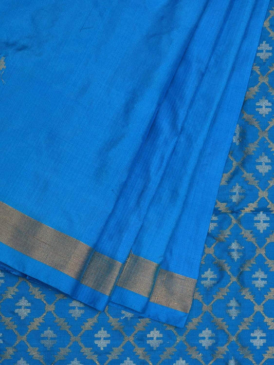 Blue Uppada Silk Handloom Saree with Jamdani Pallu Design u1823