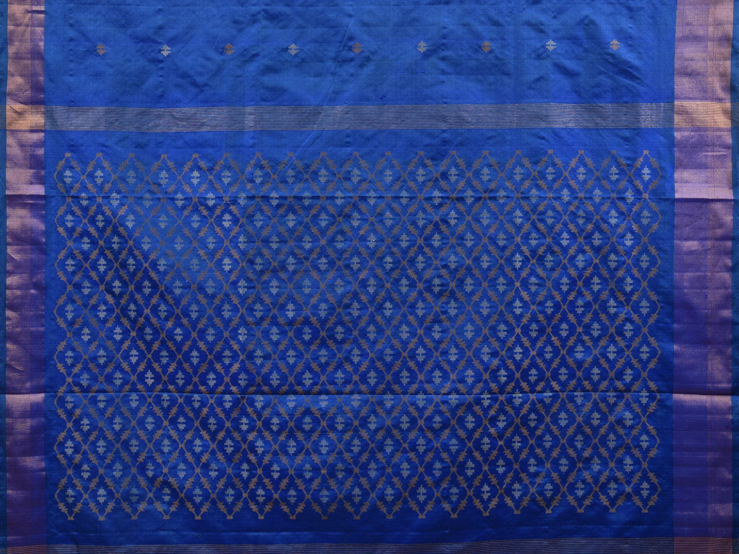 Blue Uppada Silk Handloom Saree with Jamdani Pallu Design u1869