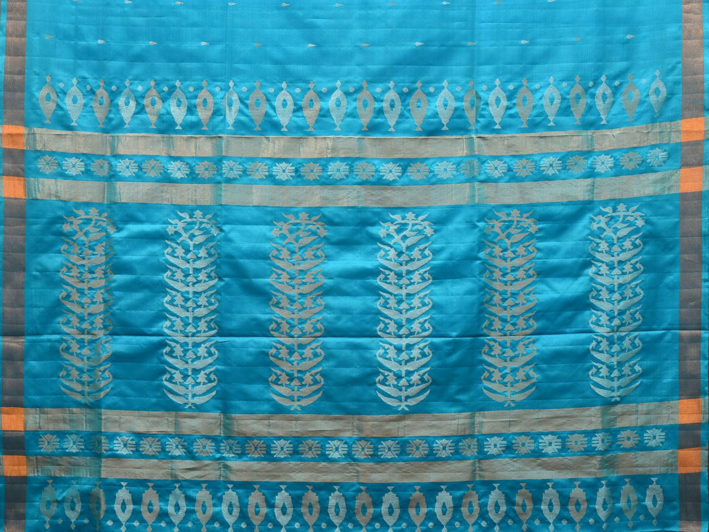 Blue Uppada Silk Handloom Saree with Karpur Pallu Design u1967