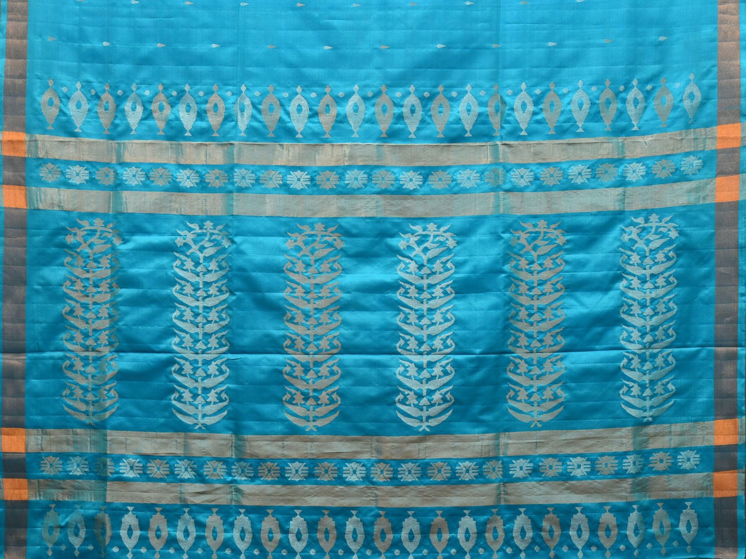 Blue Uppada Silk Handloom Saree with Karpur Pallu Design u1967