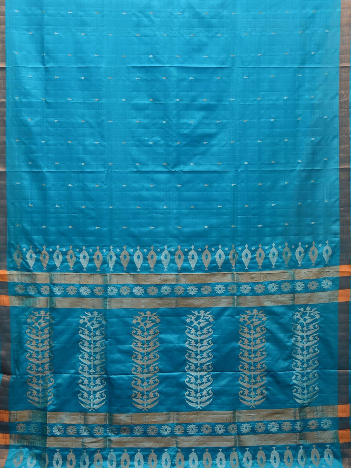 Blue Uppada Silk Handloom Saree with Karpur Pallu Design u1967