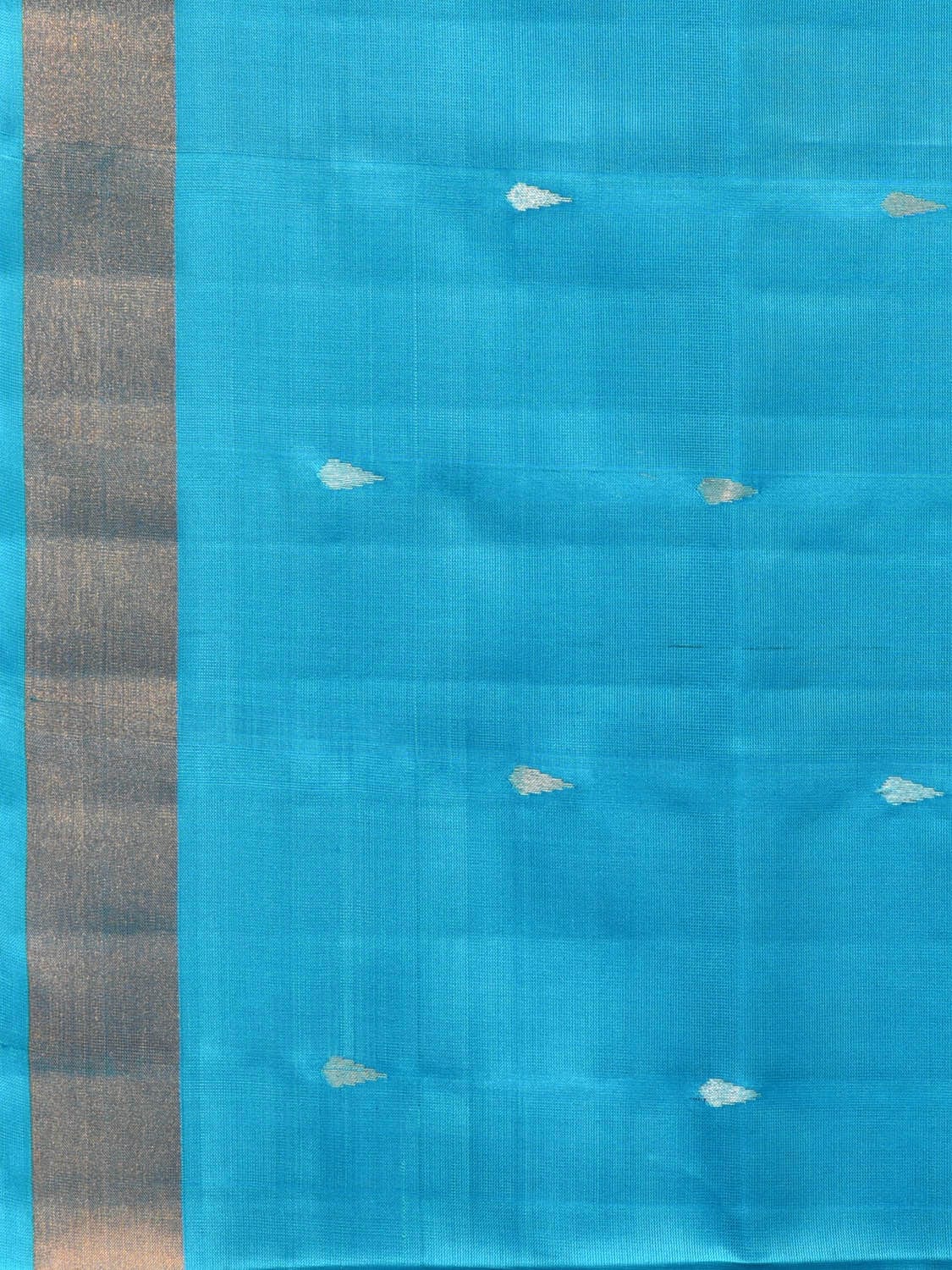 Blue Uppada Silk Handloom Saree with Karpur Pallu Design u1967