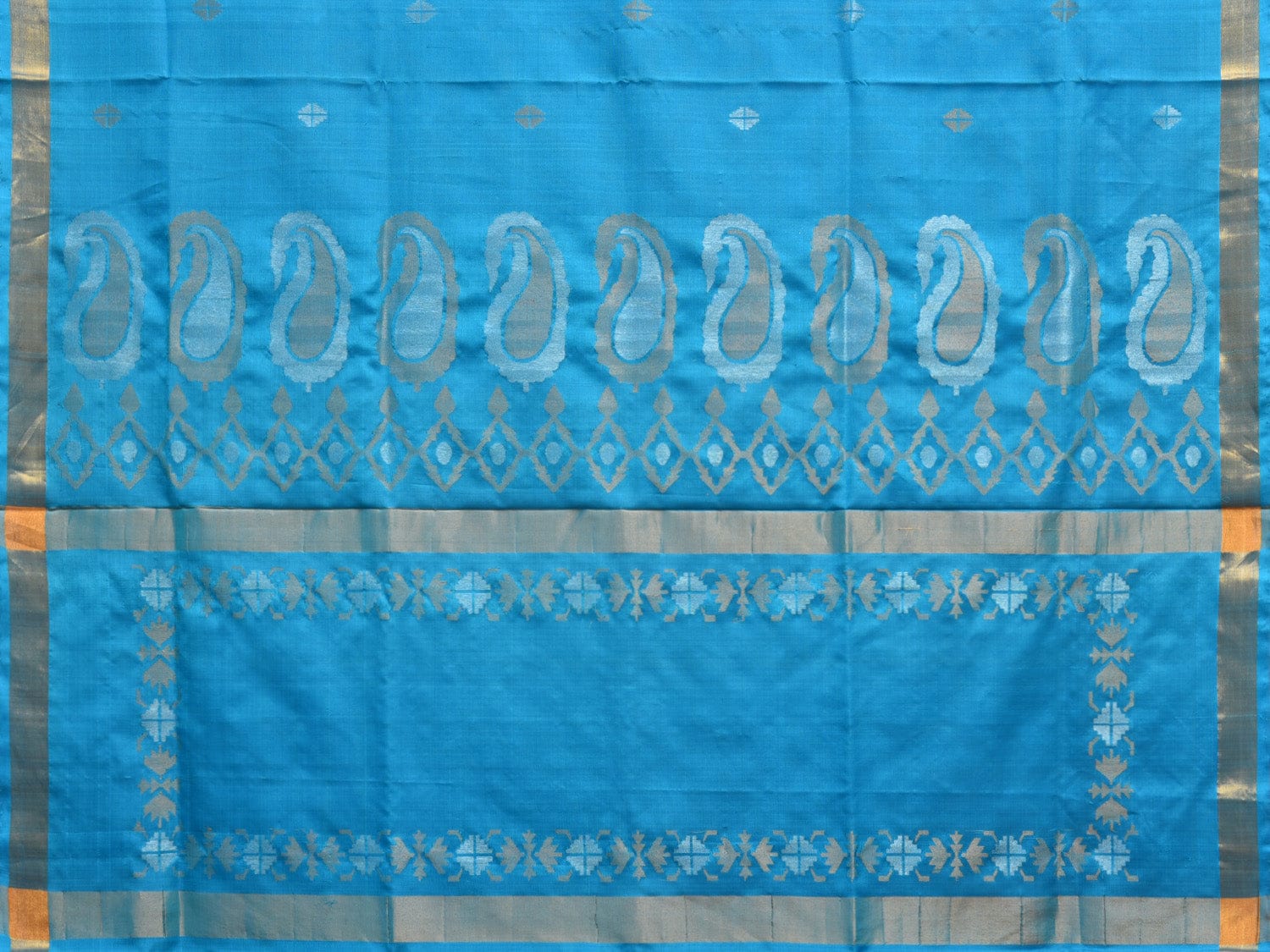 Blue Uppada Silk Handloom Saree with Mango Pallu Design u2211