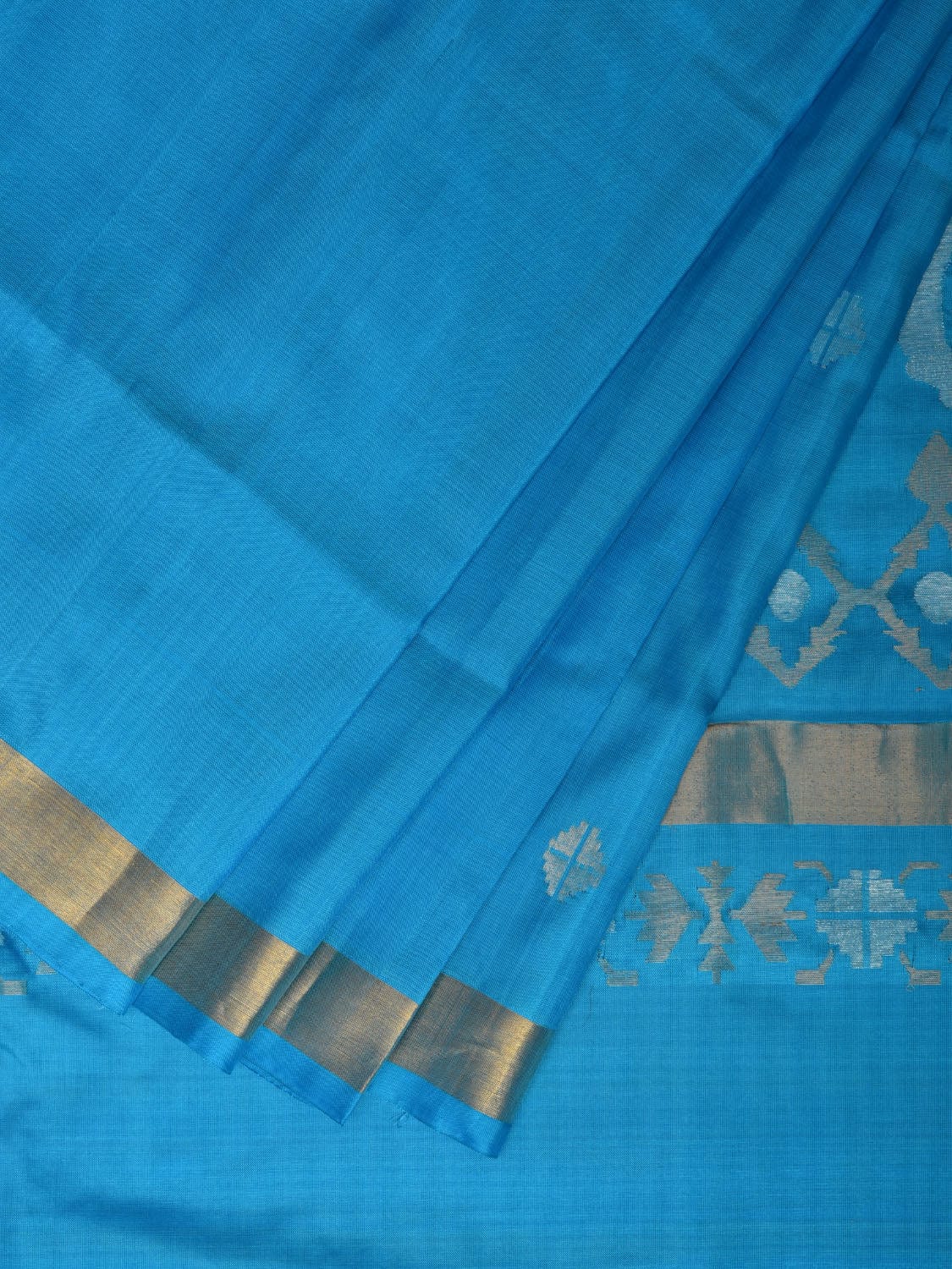 Blue Uppada Silk Handloom Saree with Mango Pallu Design u2211