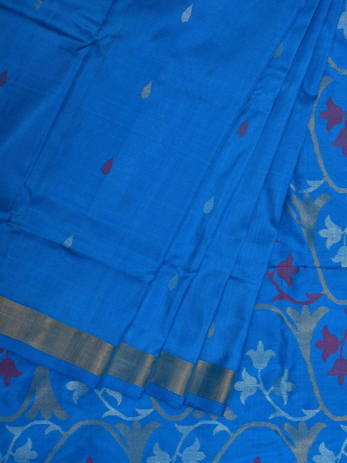Blue Uppada Silk Handloom Saree with Pallu Design u1804