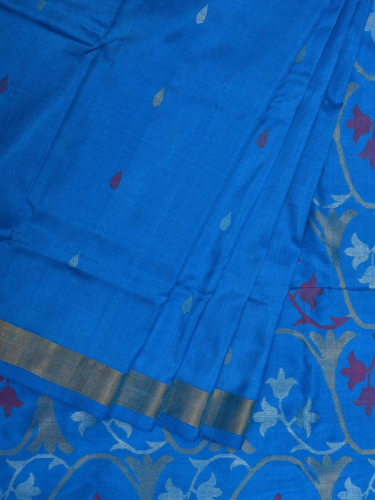 Blue Uppada Silk Handloom Saree with Pallu Design u1804