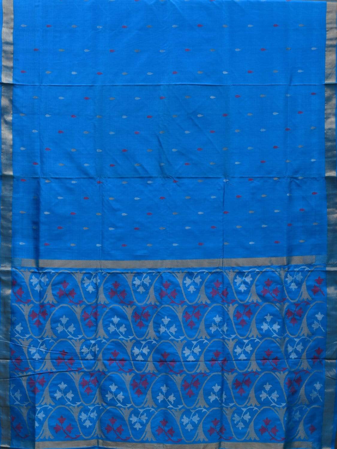 Blue Uppada Silk Handloom Saree with Pallu Design u1804