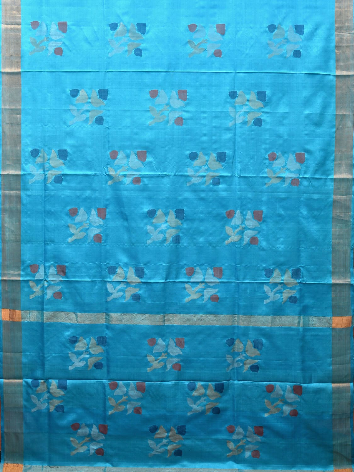 Blue Uppada Silk Handloom Saree with Vidi Buta Design u1972