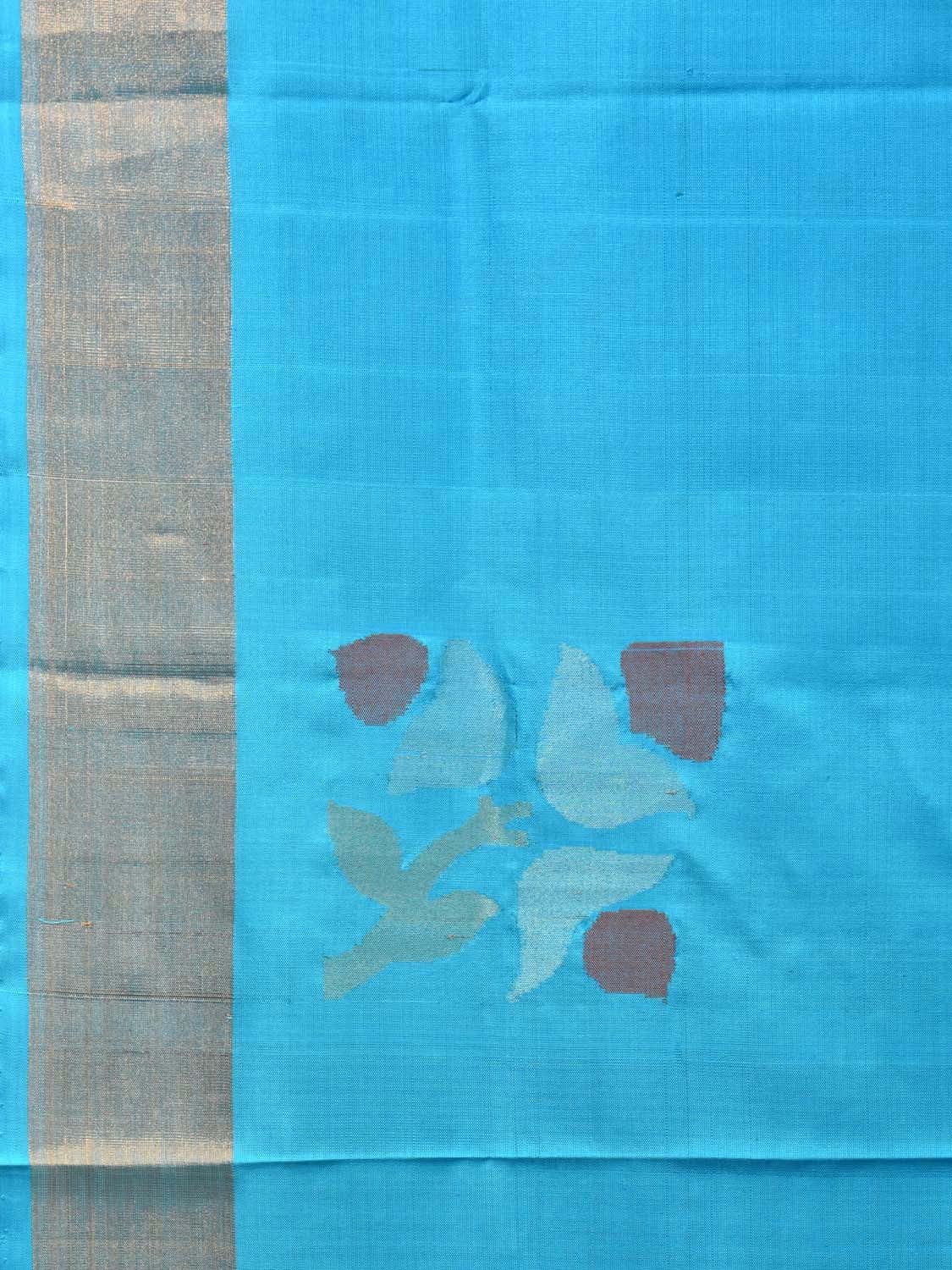 Blue Uppada Silk Handloom Saree with Vidi Buta Design u1972