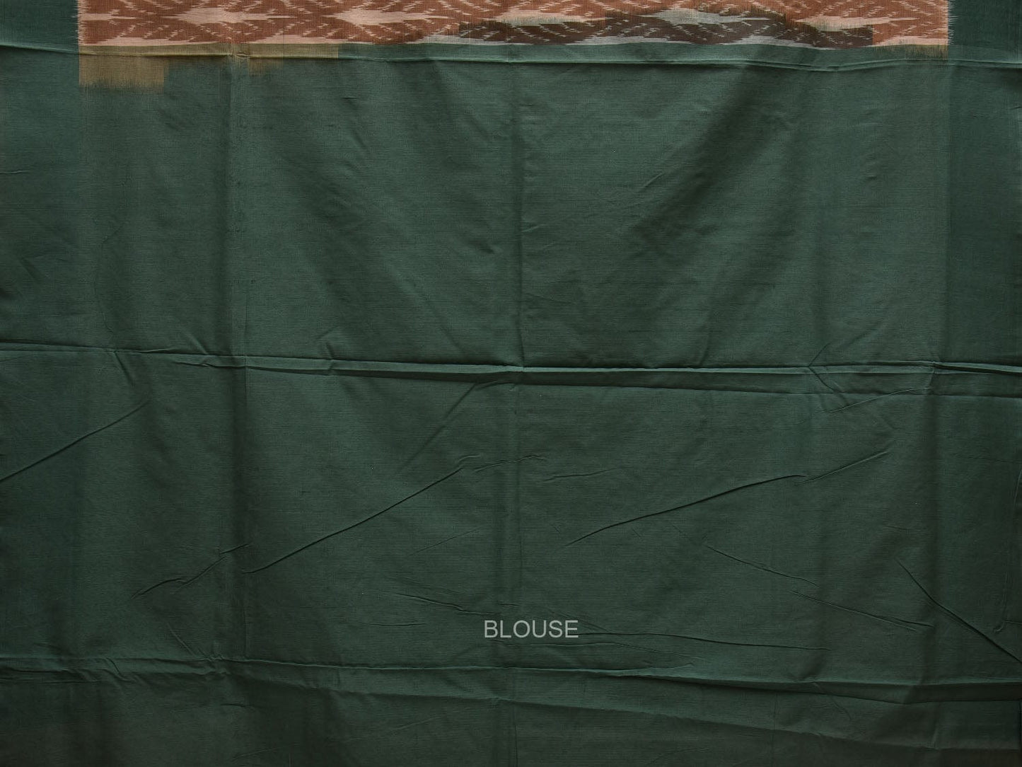 Brown and Green Pochampally Ikat Cotton Handloom Saree with All Over Design i0733