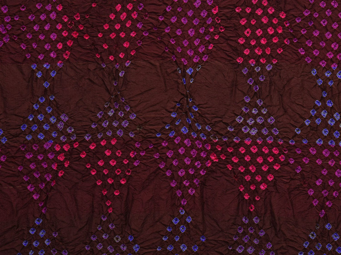 Brown and Pink Bandhani Paithani Silk Handloom Saree with Pallu Design bn0453