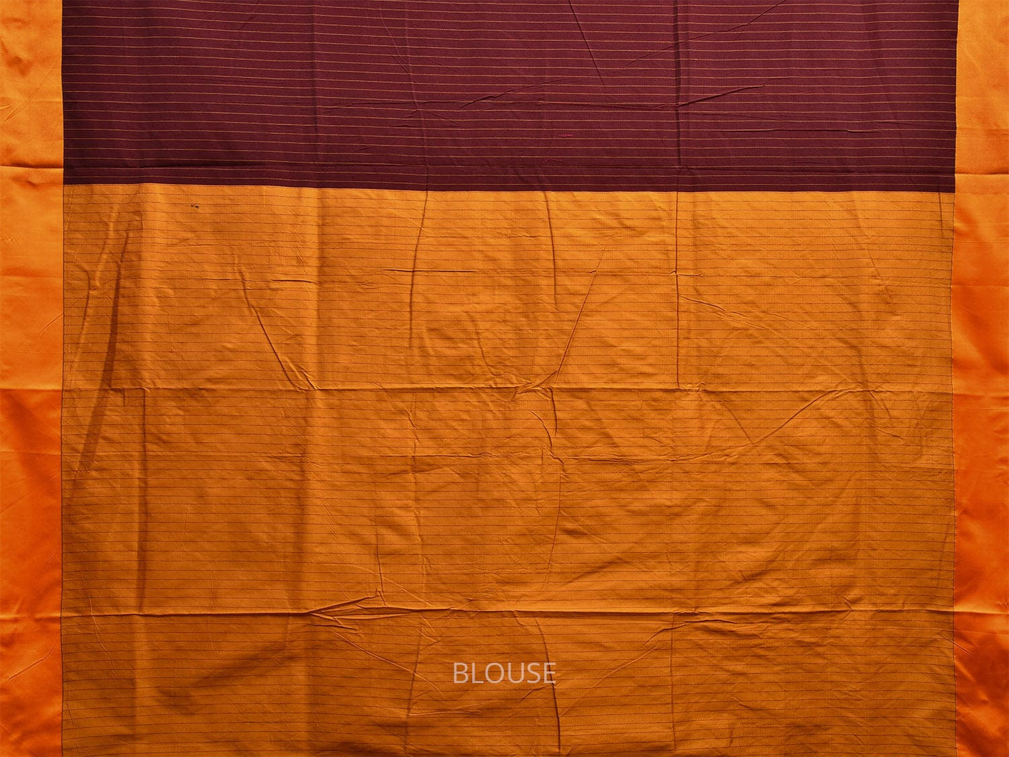 Brown and Yellow ilkal Cotton Viscose Saree with Strips Design o0522