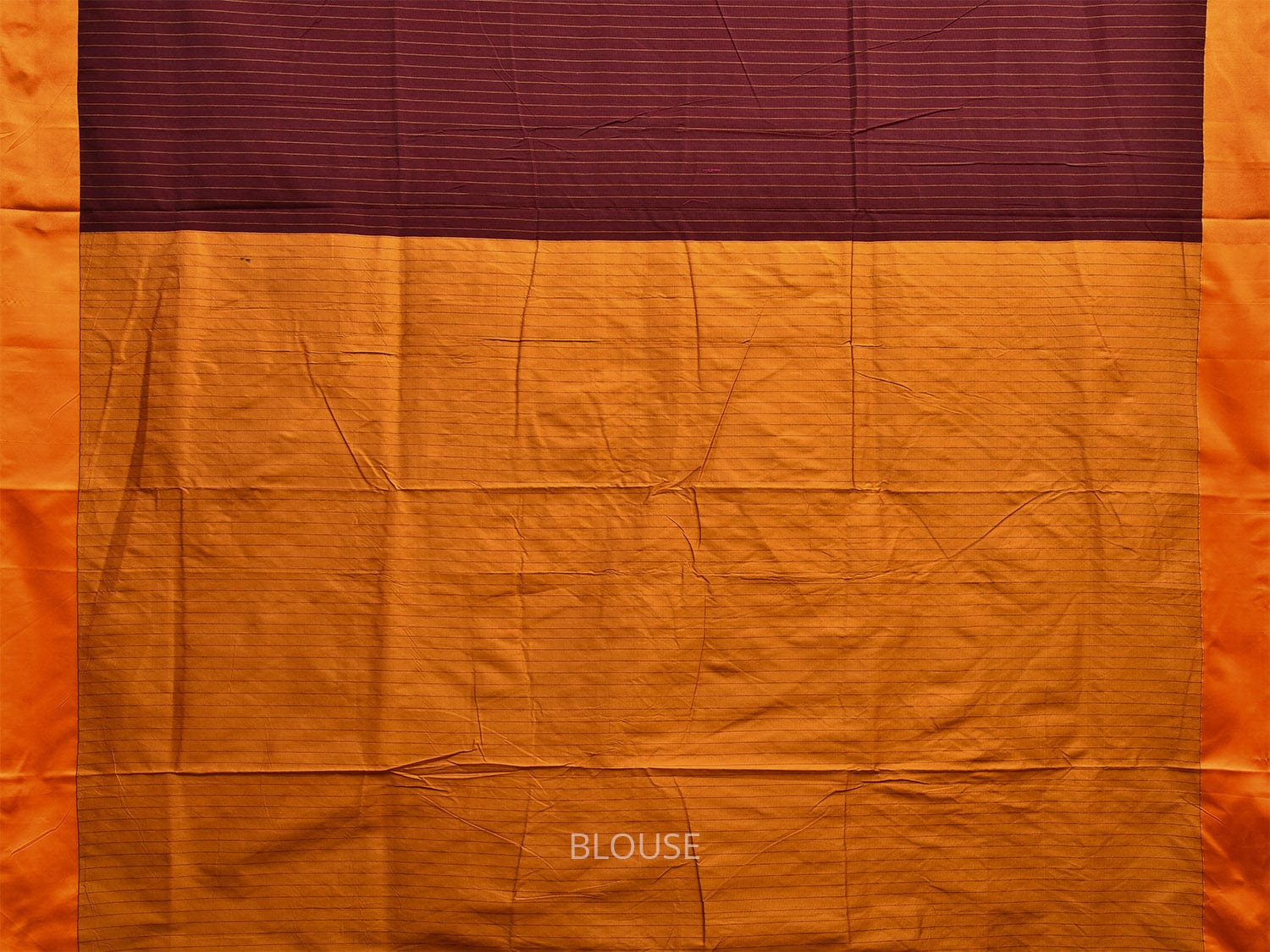 Brown and Yellow ilkal Cotton Viscose Saree with Strips Design o0522