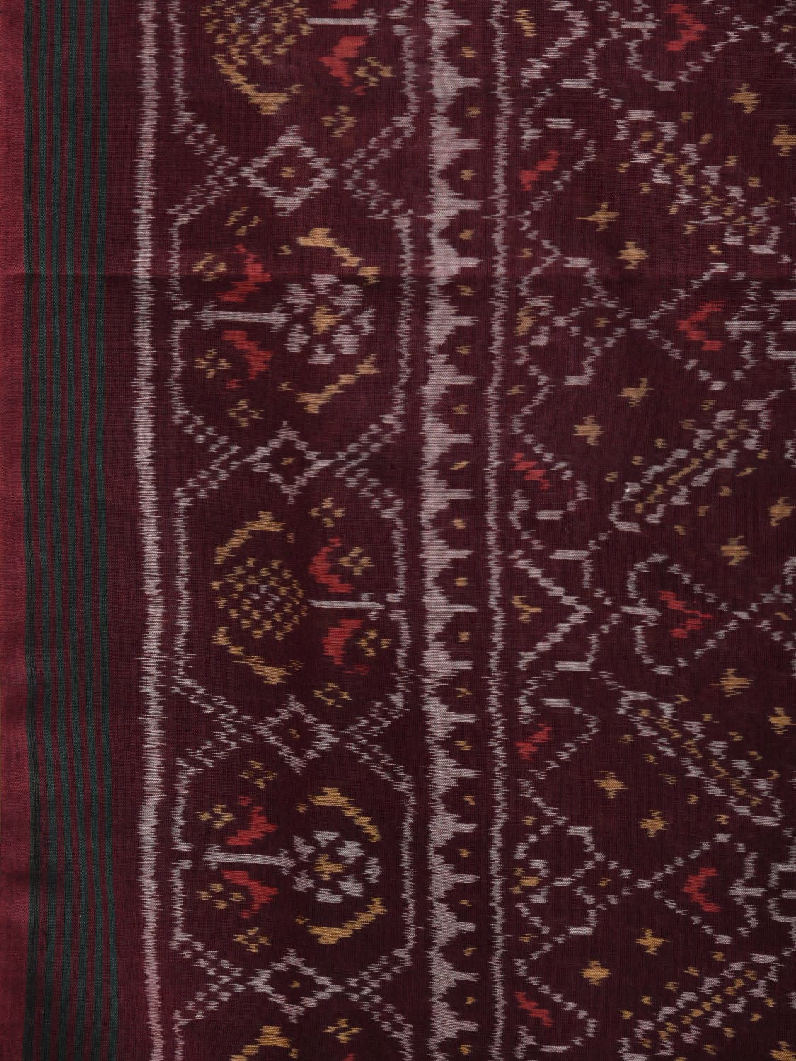 Brown Ikat Cotton Handloom Saree with All Over Design i0717