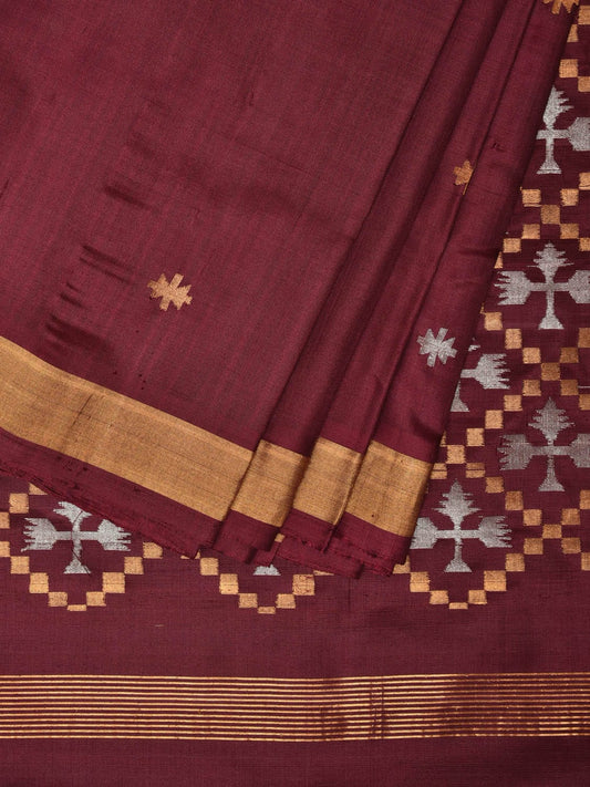 Brown Uppada Silk Handloom Saree with Jamdani Pallu Design u2068